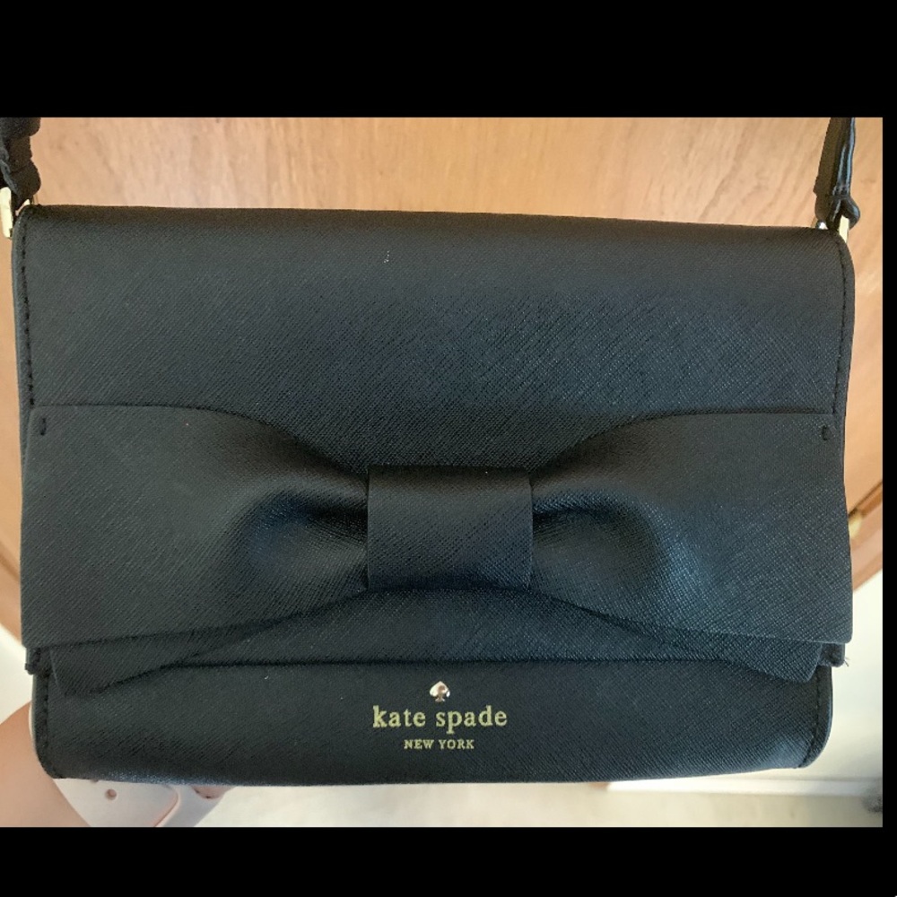 Kate Spade black crossbody bag with bow